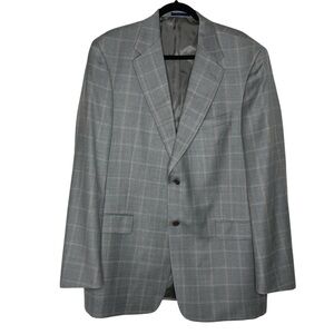 Daniel Cremieux Loro Piana Wool Gray Blazer Windowpane Plaid